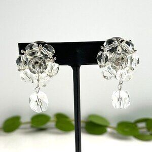 Kramer Vintage Crystal Clip Earrings